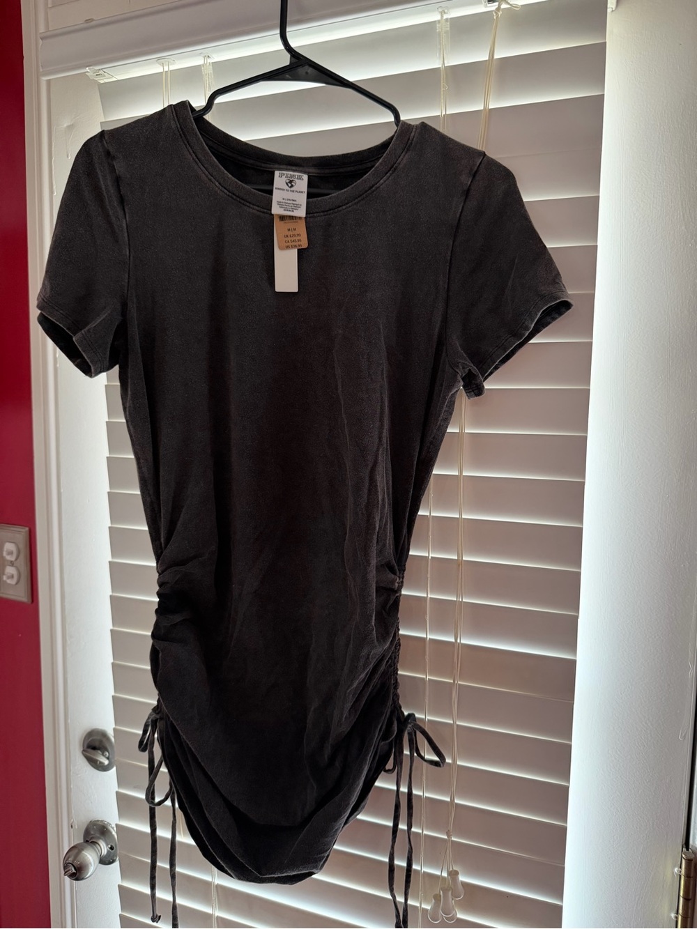 Brand new PINK Victoria's Secret Black Short-Sleeve Ruched Side Tee